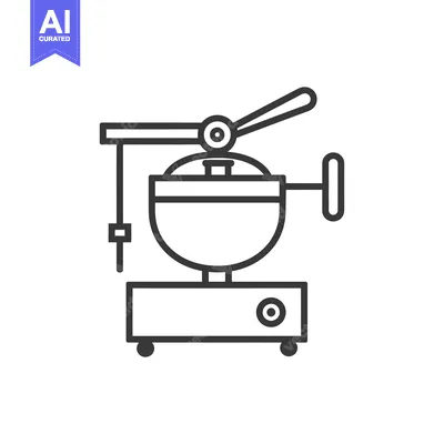 Aset desain premium: Outline Icon of a  Food Processing Machine