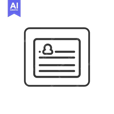 Aset desain premium: Outline Icon of a Framed Profile with Text