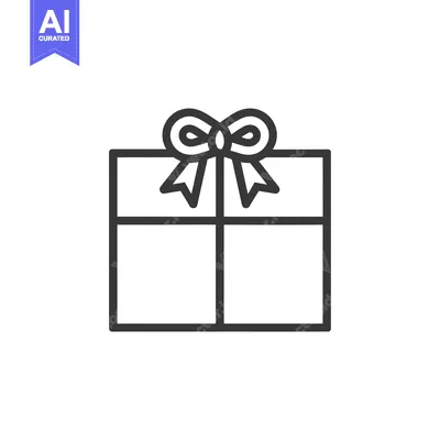 Premium design asset: Outline Icon of a Gift Box with a Bow on Top