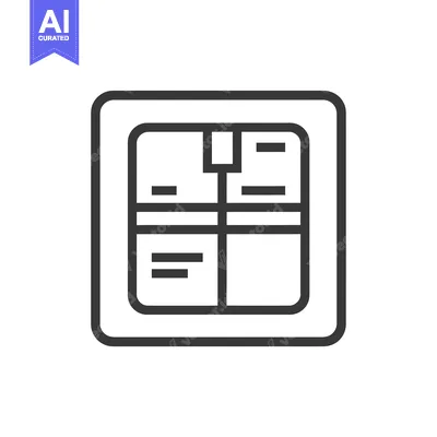 Premium design asset: Outline Icon of a Grid with a Centered Vertical Line