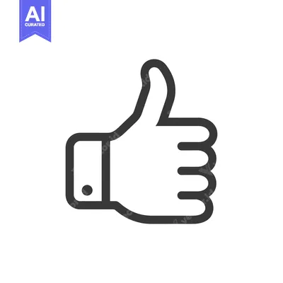 Aset desain premium: Outline Icon of a Hand Giving a Thumbs Up