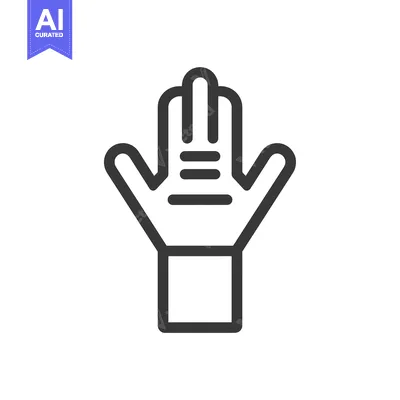 Aset desain premium: Outline Icon of a Hand Wearing a Glove