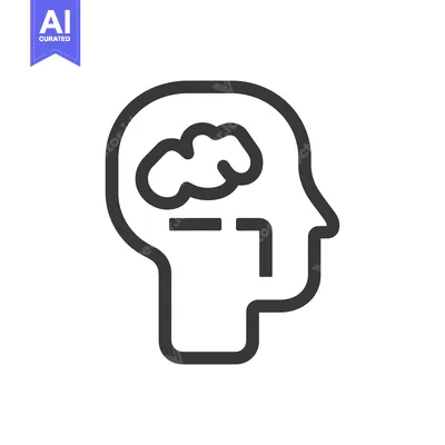 Aset premium populer: Outline Icon of a Human Head with a Cloud Inside