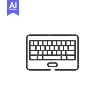 Outline Icon of a Keyboard with Rounded Corners
