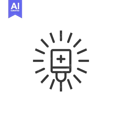 Outline Icon of a Medical Light With a Cross