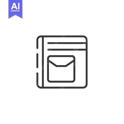 Aset premium populer: Outline Icon of a Notebook with an Envelope Inside