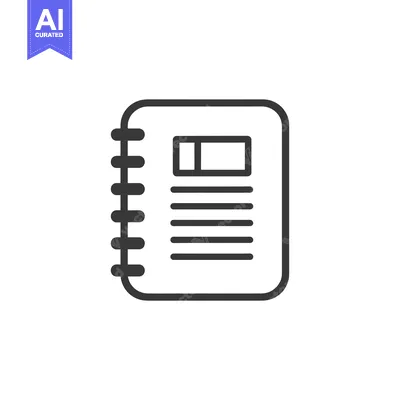 Aset premium populer: Outline Icon of a Notebook with a Spiral Binding