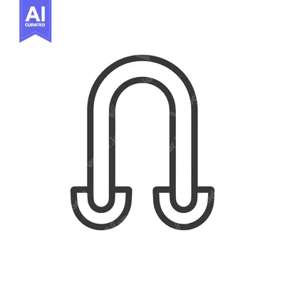 Aset premium populer: Outline Icon of an Upside Down U-Shaped Hook with Rounded Ends