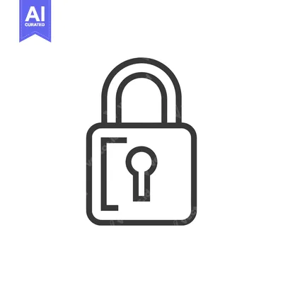 Aset desain premium: Outline Icon of a Padlock with a Keyhole