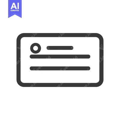 Aset premium populer: Outline Icon of a Rectangular Card with Rounded Corners and Three Hori