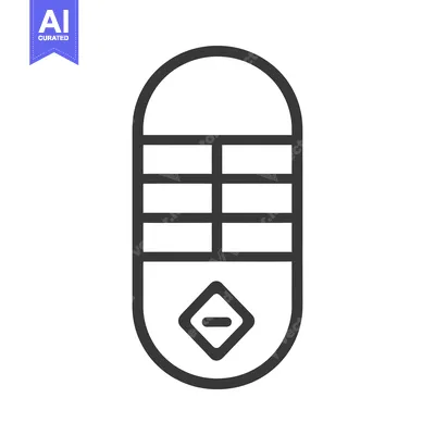 Outline Icon of a Remote Control with Buttons and a Minus Sign