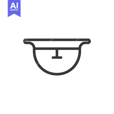 Outline Icon of a Simple Bowl with a Handle