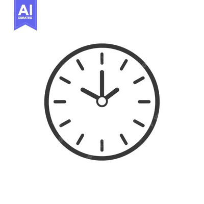 Aset desain premium: Outline Icon of a Simple Clock Face