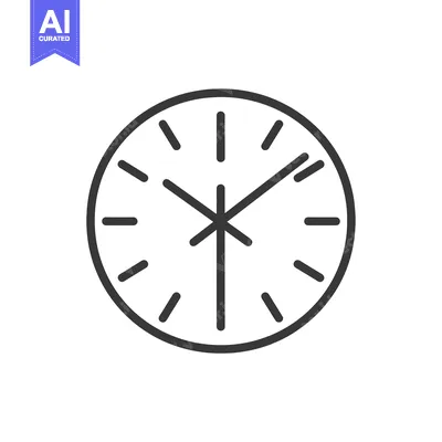 Aset premium populer: Outline Icon of a Simple Clock Face