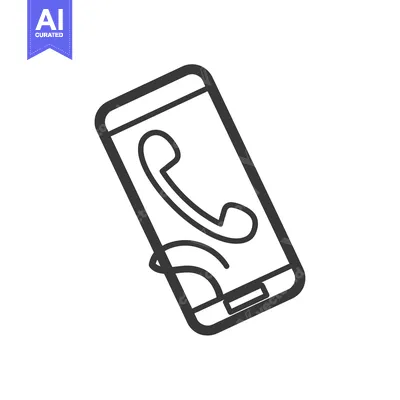 Outline Icon of a Smartphone with a Phone Icon on the Screen