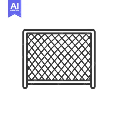 Aset desain premium: Outline Icon of a Soccer Goal with a Net