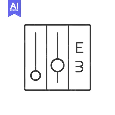 Aset desain premium: Outline Icon of a Sound Mixer with Three Sliders
