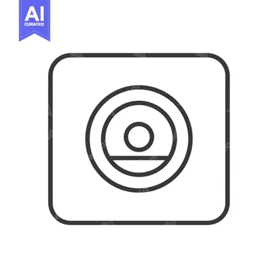 Aset premium populer: Outline Icon of a Square with a Circle Inside with a Smaller Circle in