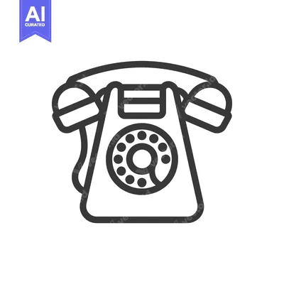 Aset desain premium: Outline Icon of a Vintage Rotary Dial Phone