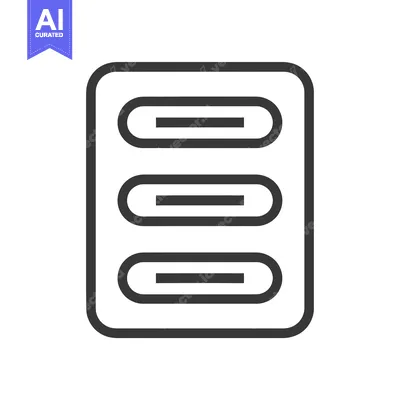 Aset desain premium: Outline Icon of Three Horizontal Lines in a Square