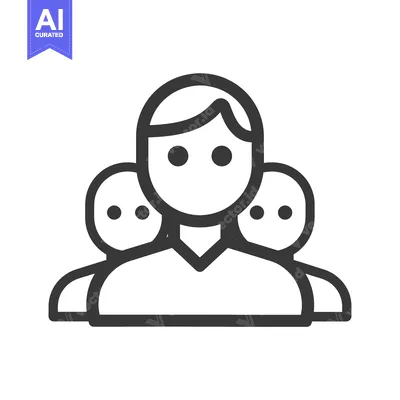 Aset premium populer: Outline Icon of Three People Standing Together