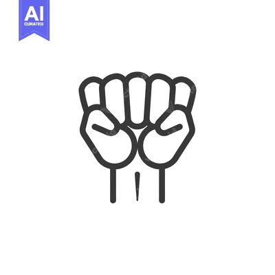 Premium design asset: Outline Icon of Two Hands Clasped in a Fist