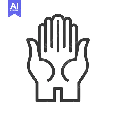 Aset desain premium: Outline Icon of Two Hands Clasped Together