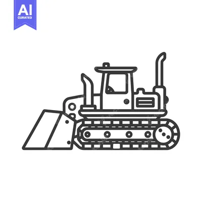 Aset premium populer: Outline Illustration of a Bulldozer with a Blade