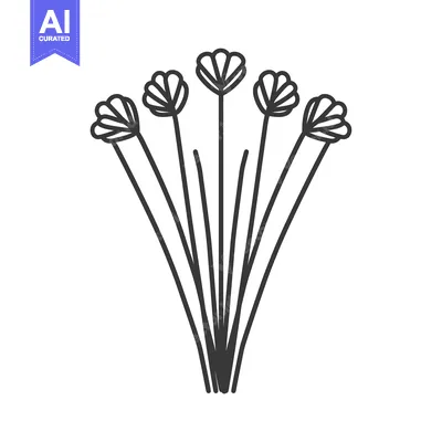 Aset premium populer: Outline Illustration of a Bunch of Scallions