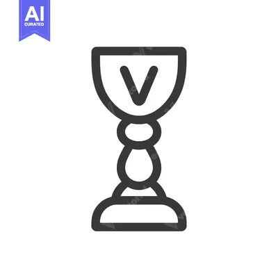 Aset desain premium: Outline Illustration of a Chalice with a V Inside