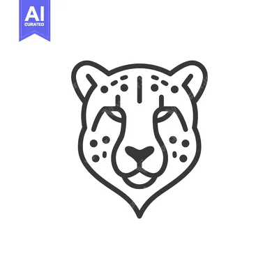 Popular premium asset: Outline Illustration of a Cheetah's Head