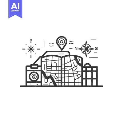 Popular premium asset: Outline Illustration of a City Map with Travel Icons
