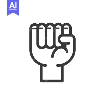 Aset desain premium: Outline Illustration of a Closed Fist