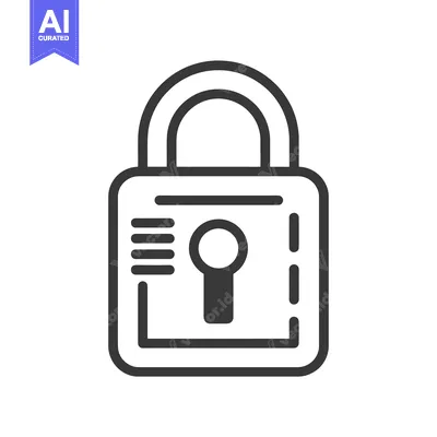 Aset desain premium: Outline Illustration of a Closed Padlock