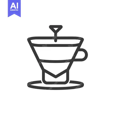 Outline Illustration of a Coffee Dripper