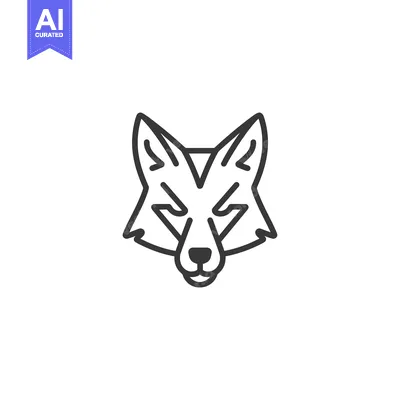 Popular premium asset: Outline Illustration of a Fox Head Facing Forward