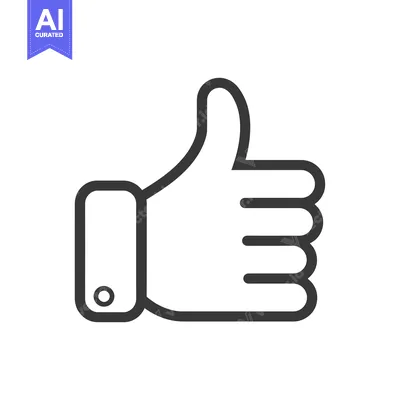 Aset premium populer: Outline illustration of a hand giving a thumbs up gesture
