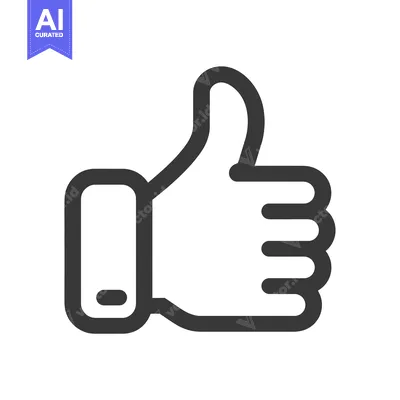 Aset premium populer: Outline illustration of a hand giving a thumbs-up gesture.