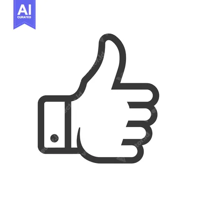 Aset desain premium: Outline Illustration of a Hand Giving a Thumbs-Up Gesture