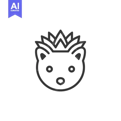 Popular premium asset: Outline Illustration of a Hedgehog's Head with Spikes