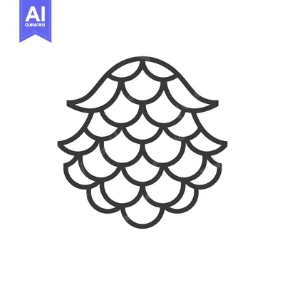 Aset desain premium: Outline illustration of a hop cone