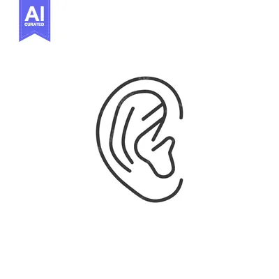 Premium design asset: Outline Illustration of a Human Ear