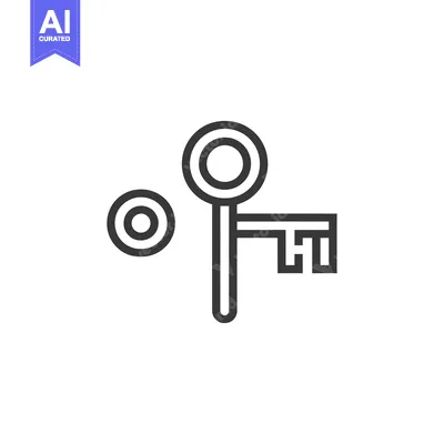 Popular premium asset: Outline illustration of a key and a keyhole