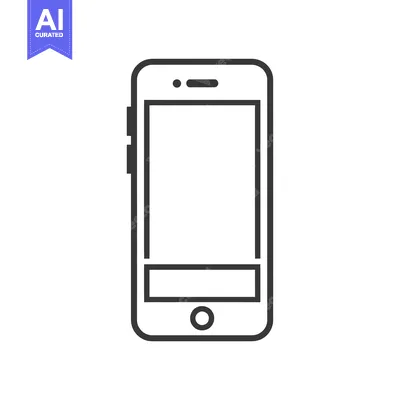 Aset desain premium: Outline Illustration of a Modern Smartphone