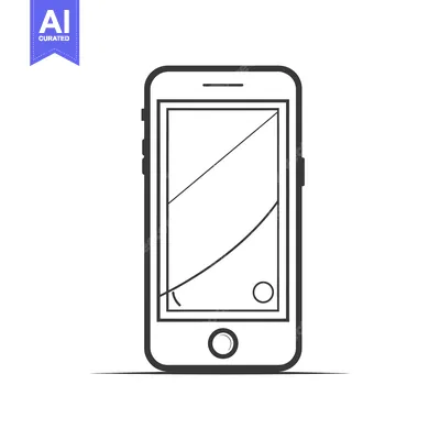 Popular premium asset: Outline Illustration of a Modern Smartphone with a Curved Line and Cir
