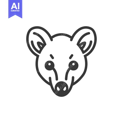 Outline Illustration of a Mongoose's Head