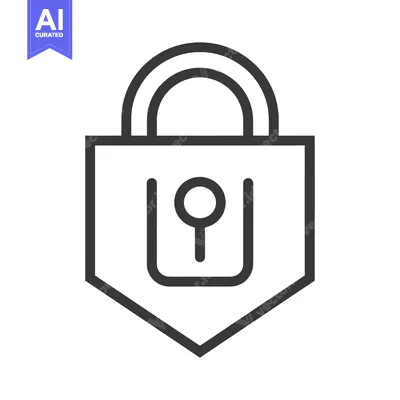 Aset desain premium: Outline illustration of a padlock with a keyhole