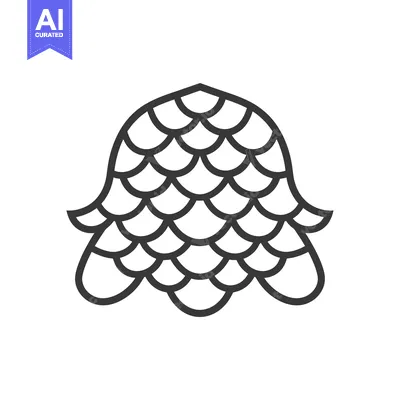 Aset premium populer: Outline Illustration of a Pine Cone with Scaly Texture