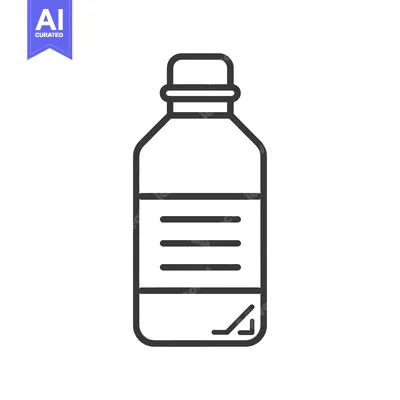 Aset desain premium: Outline Illustration of a Plastic Bottle with a Label