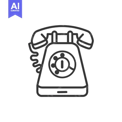 Aset premium populer: Outline Illustration of a Retro Rotary Phone
